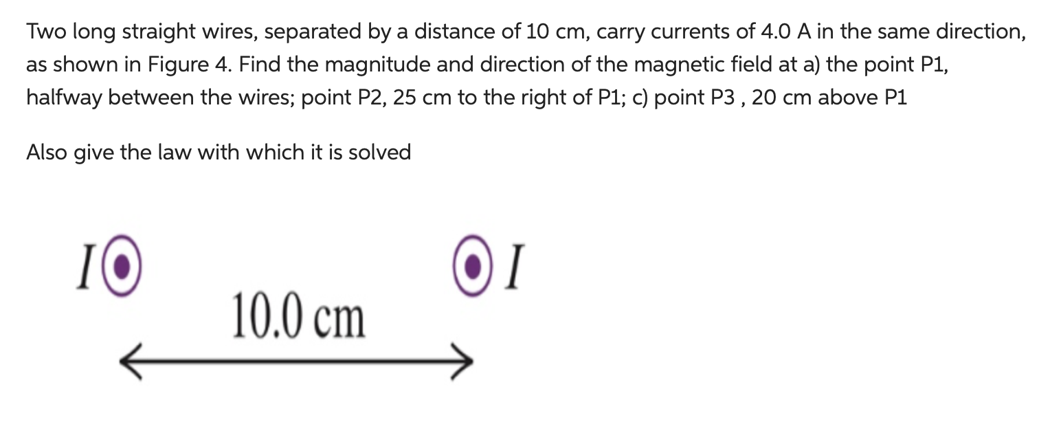 Solved Two Long Straight Wires, Separated By A Distance Of | Chegg.com