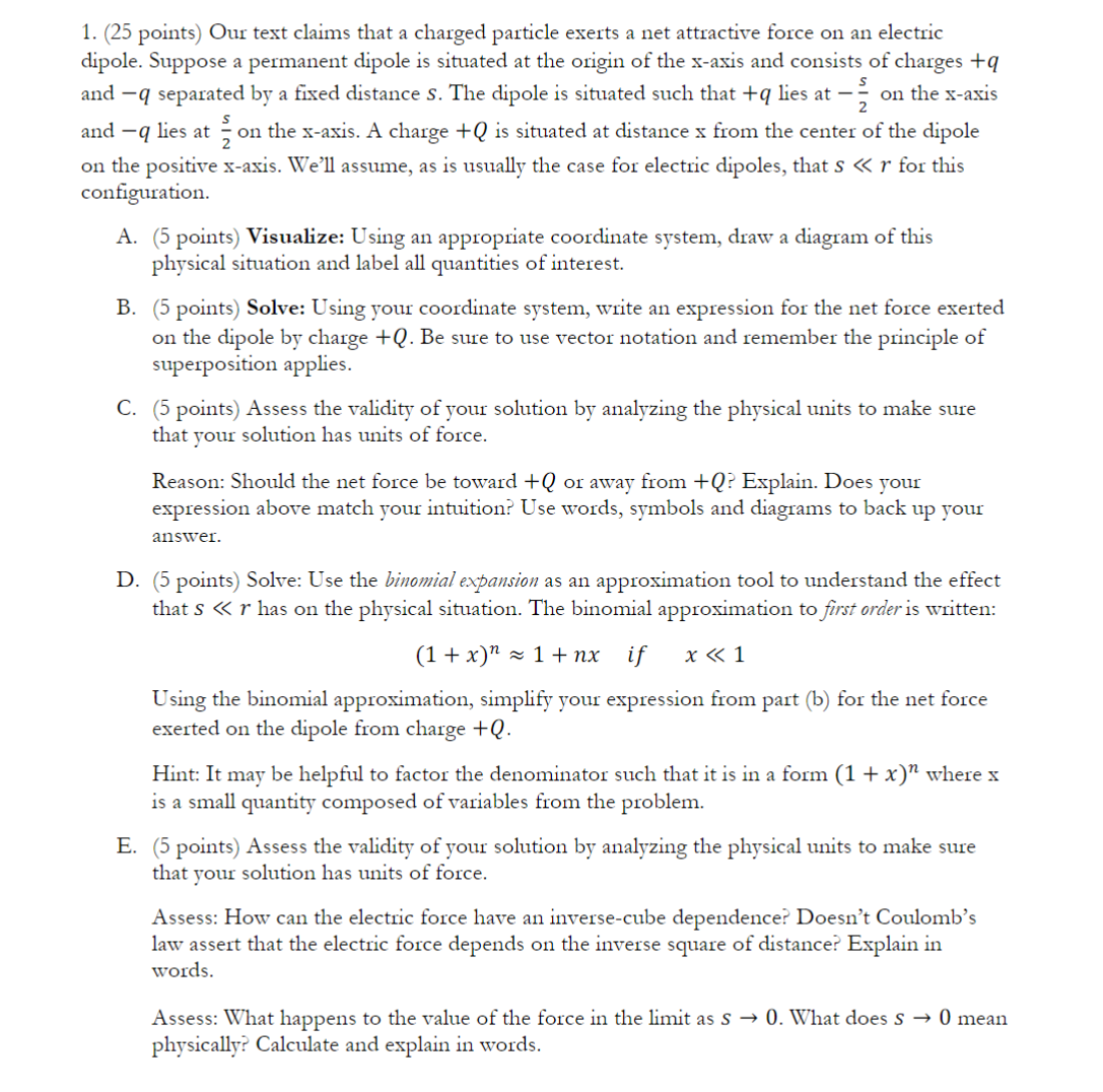 Solved 1. (25 points) Our text claims that a charged | Chegg.com