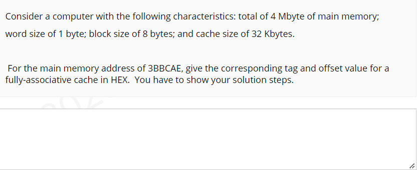 Solved Consider a computer with the following | Chegg.com