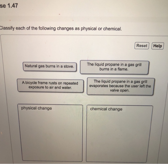 Solved Se 1.47 Classify Each Of The Following Changes As | Chegg.com