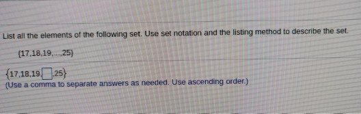 Solved List all the elements of the following set. Use set | Chegg.com