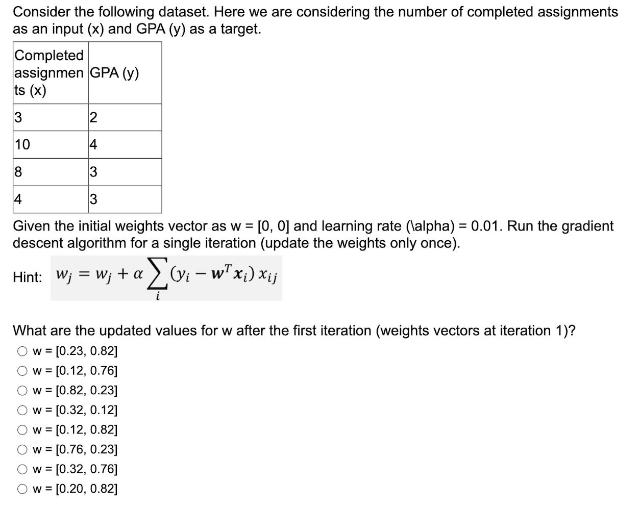 Solved Consider The Following Dataset. Here We Are | Chegg.com