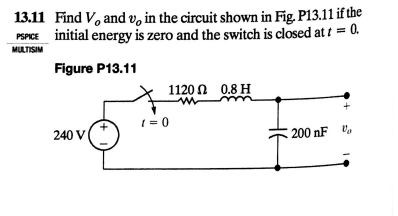 Solved 13.11 Find V, and v, in the circuit shown in Fig. | Chegg.com