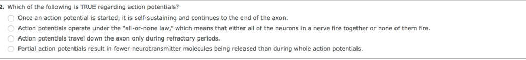Solved 2. Which of the following is TRUE regarding action | Chegg.com