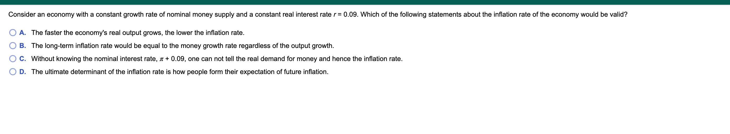 Solved Consider an economy with a constant growth rate of | Chegg.com