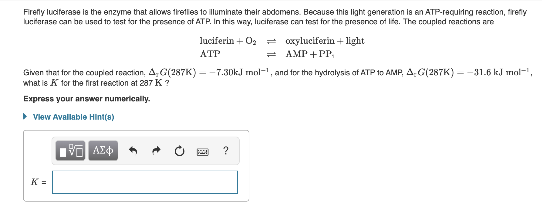 Solved 16 The Equilibrium Constant Of A System K Can Chegg Com