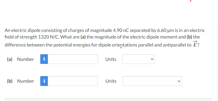 Solved An electric dipole consisting of charges of magnitude | Chegg.com