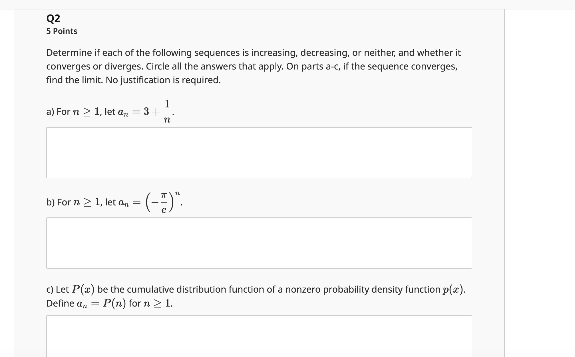 Solved Q2 5 Points Determine if each of the following | Chegg.com