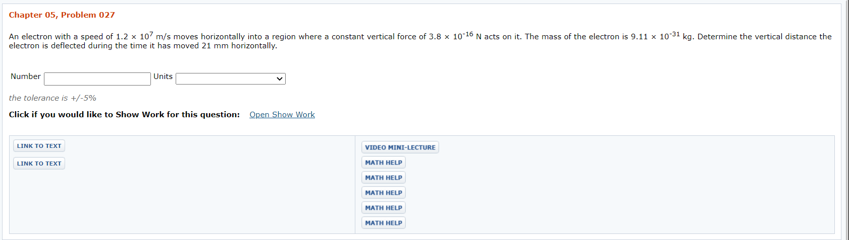 Solved Chapter 05, Problem 027 An electron with a speed of | Chegg.com