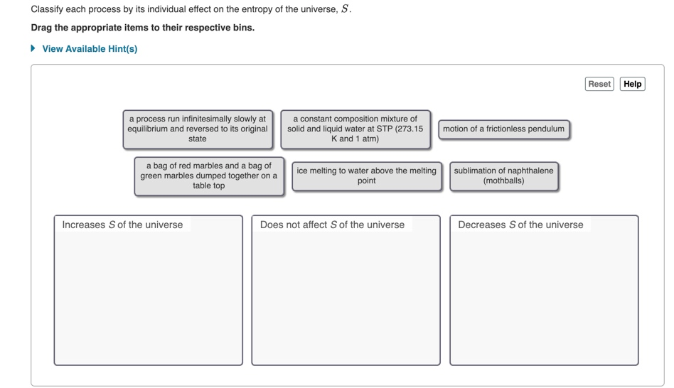 Solved Entropy is the randomness of a system. At the | Chegg.com