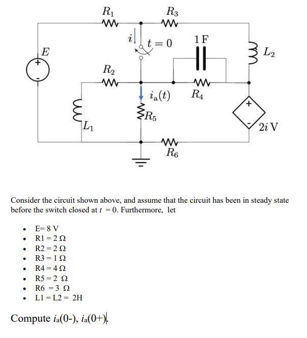 Solved Consider the circuit shown above, and assume that the | Chegg.com