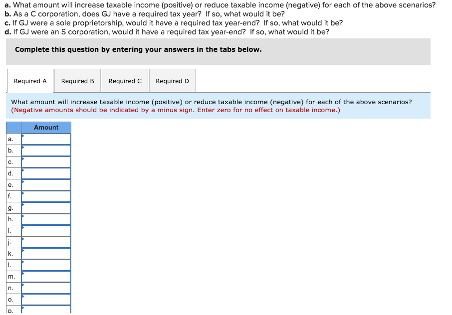 Solved As a C corporation, does GJ have a required tax year?