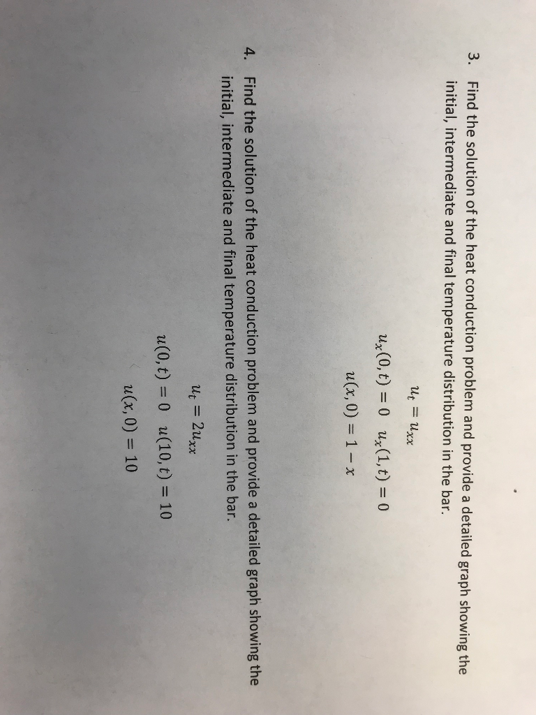 Solved Find the solution of the heat conduction problem and | Chegg.com