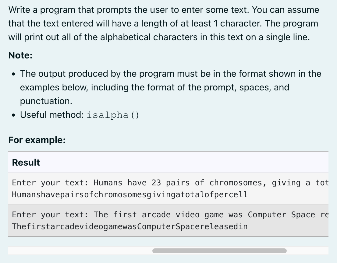 Solved Using a for...in loop ( in python) to solve | Chegg.com