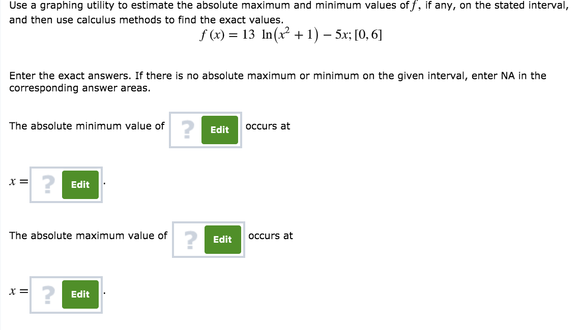 Solved Use a graphing utility to estimate the absolute | Chegg.com