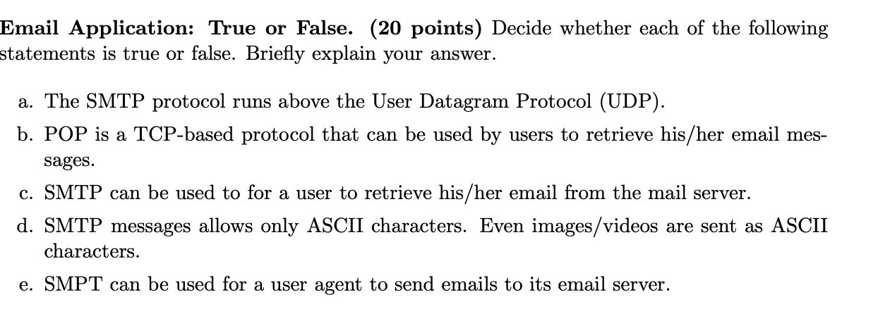 an email address has two basic parts true or false