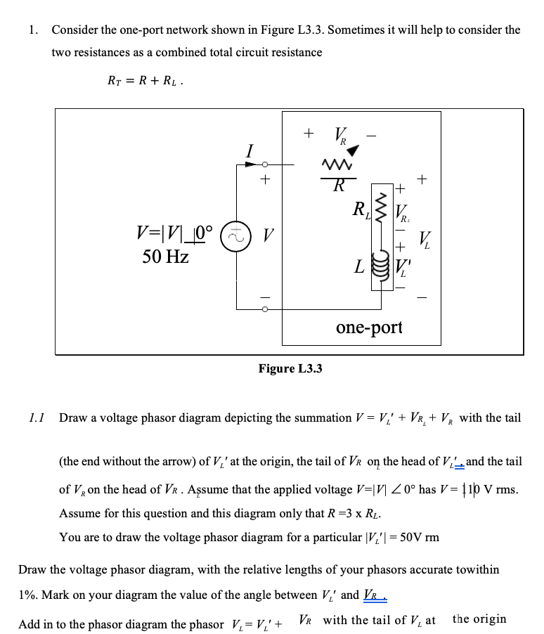 Solved 1. Consider the one-port network shown in Figure | Chegg.com
