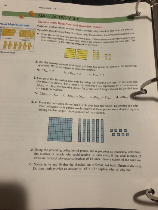 Solved 144 Math Activity 34 MATH ACTIVITY 3.4 Division with | Chegg.com