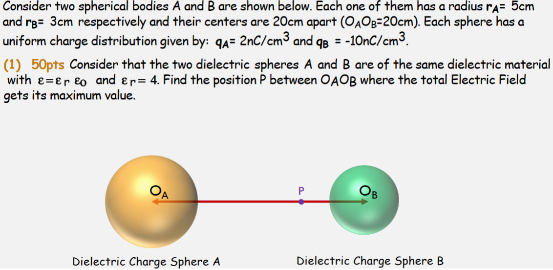 Solved Consider Two Spherical Bodies A And B Are Shown | Chegg.com