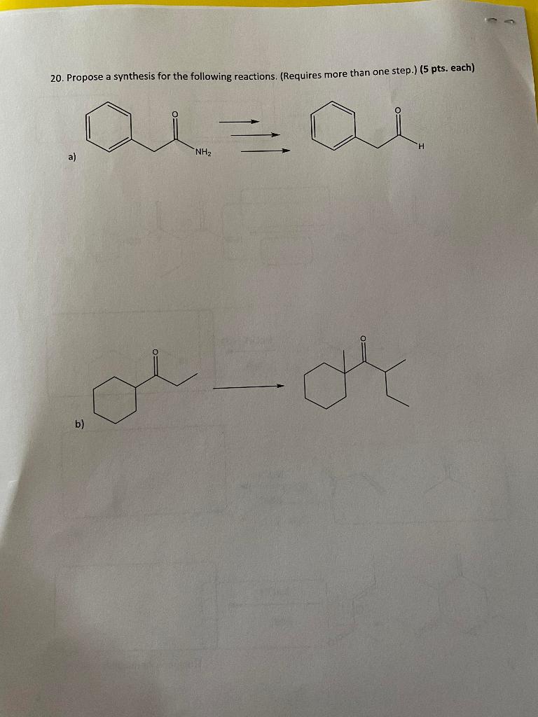 Solved 20. Propose a synthesis for the following reactions. | Chegg.com