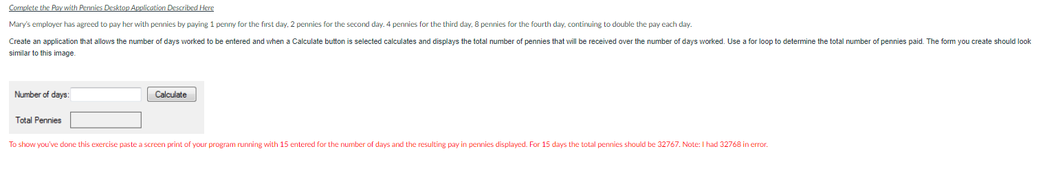 Solved Complete the Pay with Pennies Desktop Application | Chegg.com