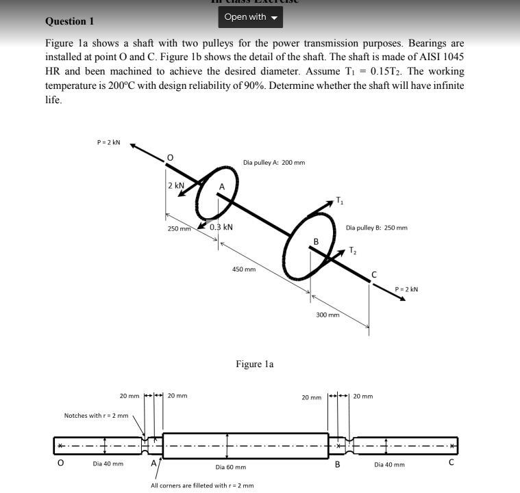 Solved Question 1 Open with Figure la shows a shaft with two | Chegg.com