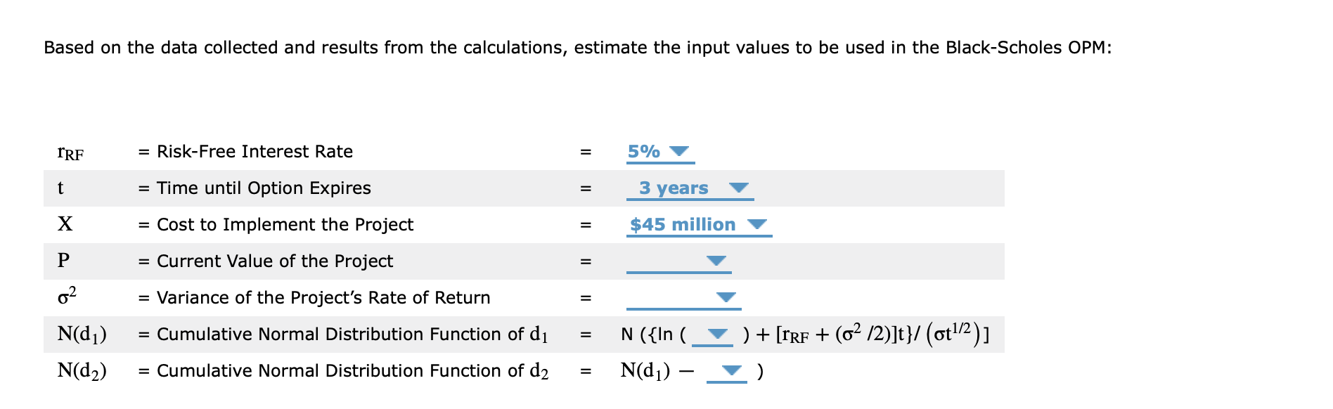 3. Estimating the inputs using the Black-Scholes | Chegg.com
