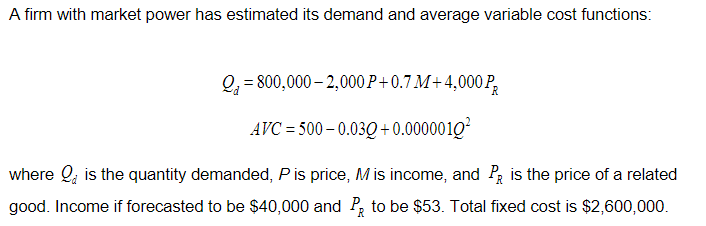 Solved Solve the profit maximizing output and calculate | Chegg.com