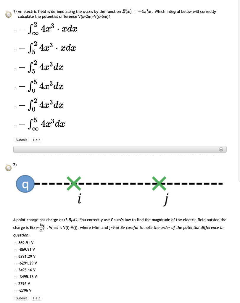 1 An Electric Field Is Defined Along The X Axis By Chegg Com