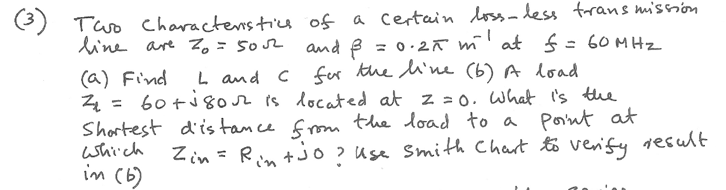 Solved And Ss Two Characteristics Of A Certain Loss Less T Chegg Com