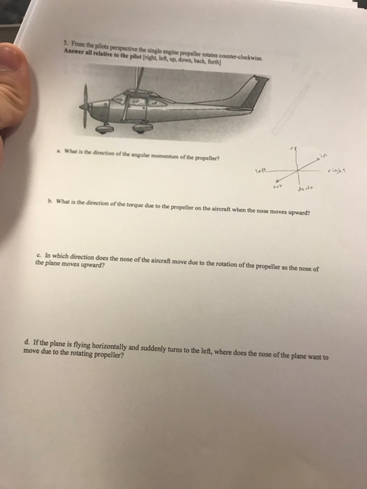 Solved 5. From the pilots perspective the single engine | Chegg.com