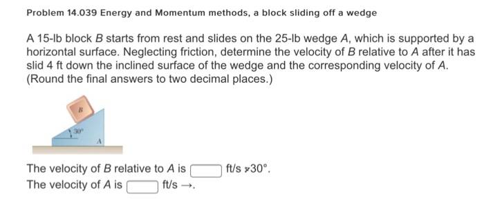 A 15-lb Block B Starts From Rest And Slides On The | Chegg.com