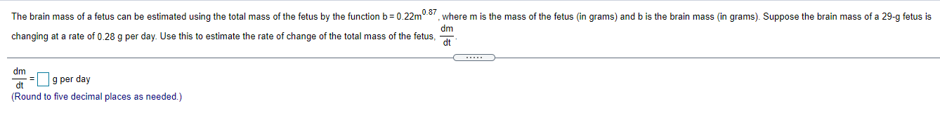 Solved The brain mass of a fetus can be estimated using the | Chegg.com