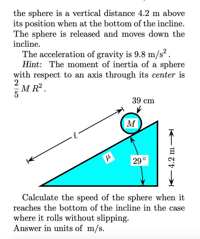 Solved A solid sphere of radius 39 cm is positioned at the | Chegg.com