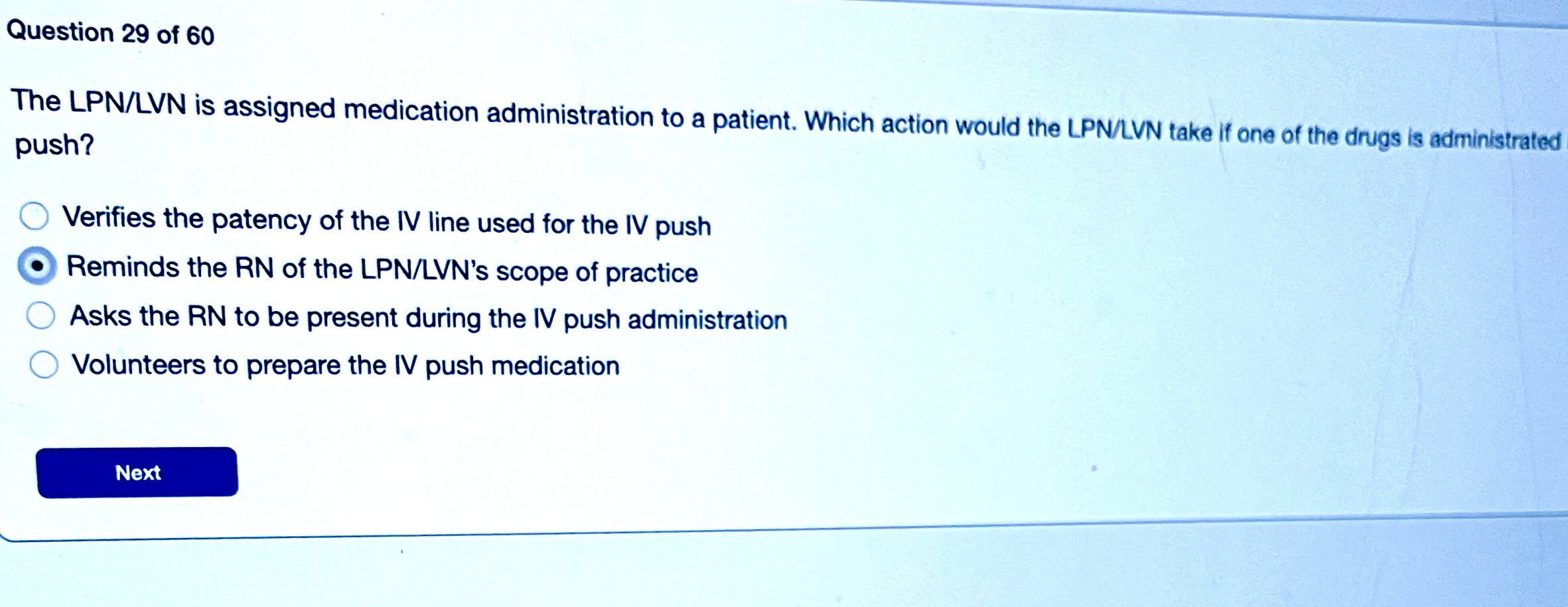 Solved The LPN/LVN Is Assigned Medication Administration To | Chegg.com