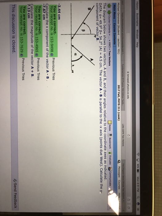 Solved The Diagram Below Shows Two Vectors, A And B, And | Chegg.com