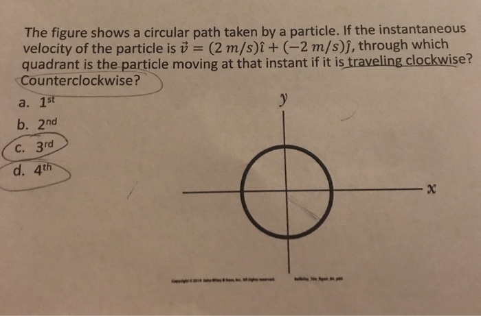 Solved The Figure Shows A Circular Path Taken By A Particle. | Chegg.com