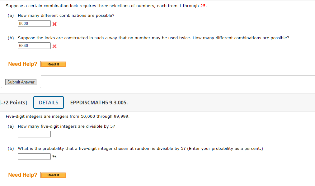 Solved suppose a certain combination lock requires three chegg