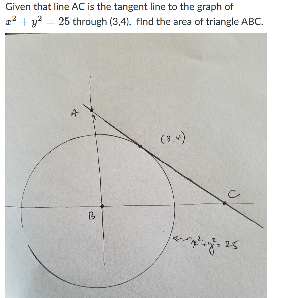 Solved Given That Line Ac Is The Tangent Line To The Graph Chegg Com