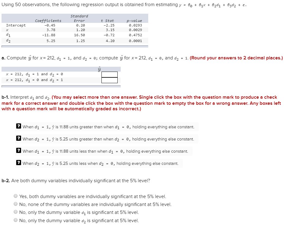 Solved Using 50 observations, the following regression