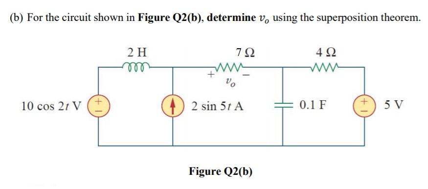 Solved (b) For The Circuit Shown In Figure Q2(b), Determine | Chegg.com