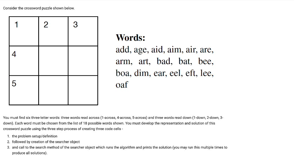 Solved Consider the crossword puzzle shown below 1 2 3 4 Chegg com