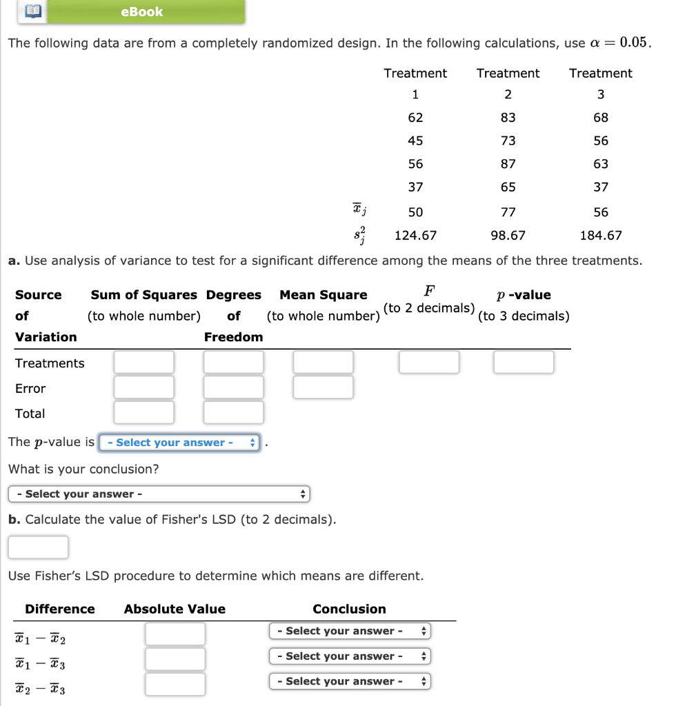 Solved Ebook The Following Data Are From A Completely Chegg Com