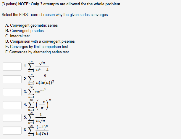 Solved (3 points) NOTE: Only 3 attempts are allowed for the | Chegg.com