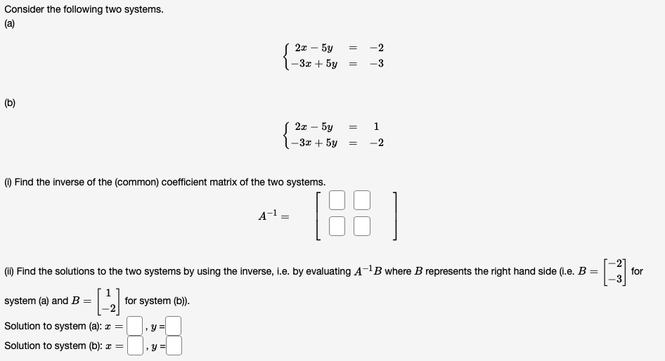 Solved Consider the following two systems. (a) | Chegg.com