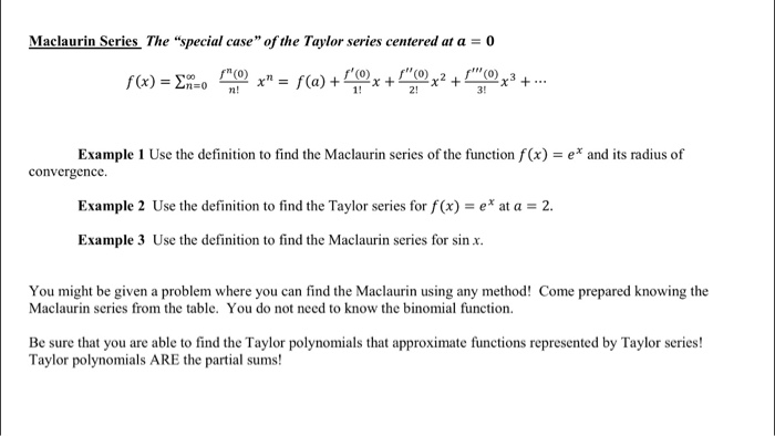 taylor and maclaurin series homework answers taylor and maclaurin series homework answers