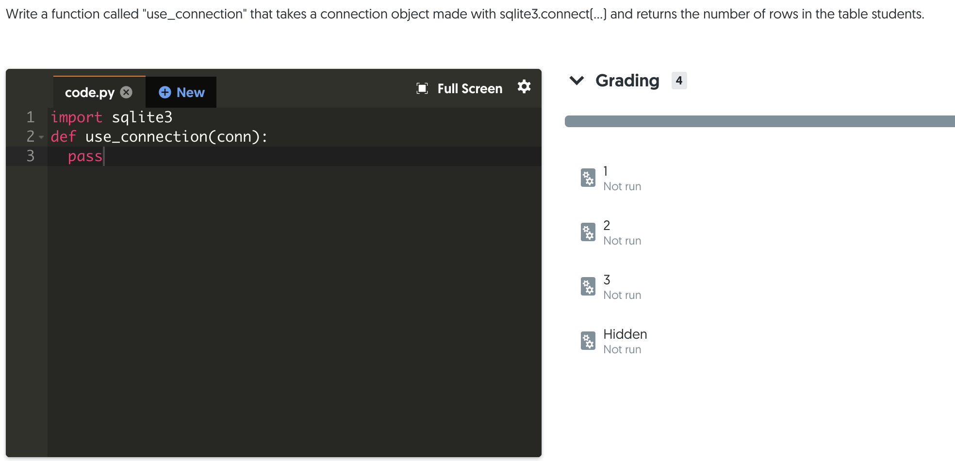 Solved Write a function called "use_connection" that takes a | Chegg.com