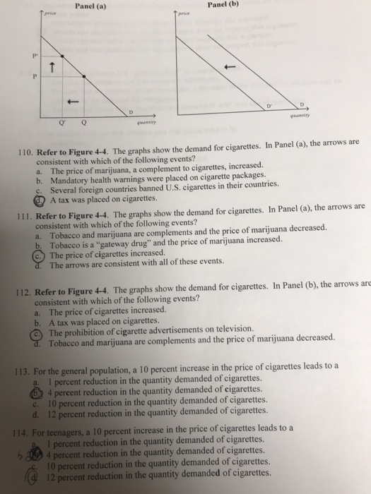 Solved Panel (a) Panel (b) 110. Refer to Figure 44. The