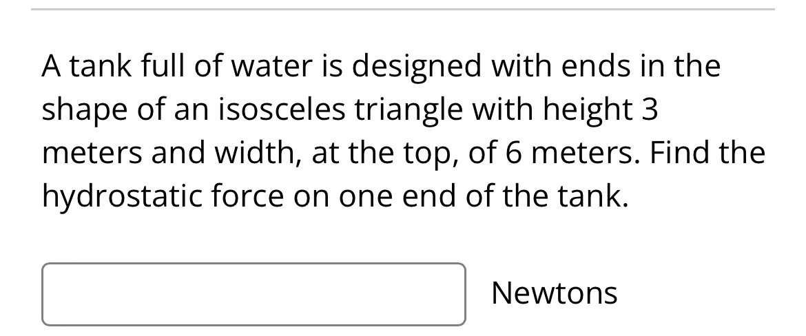 Solved A tank full of water is designed with ends in the | Chegg.com