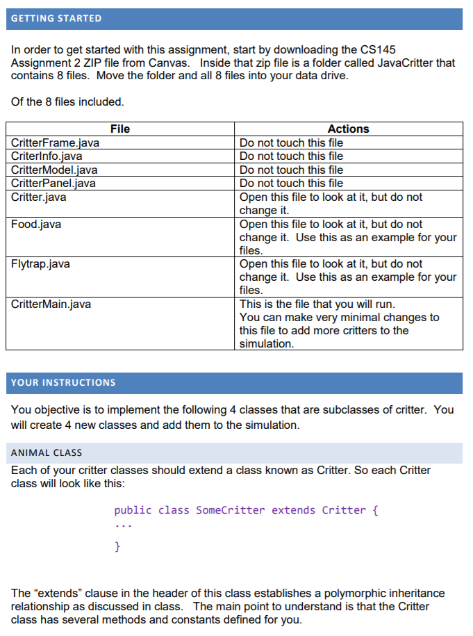 Solved OVERVIEW This assignment will give you practice with | Chegg.com